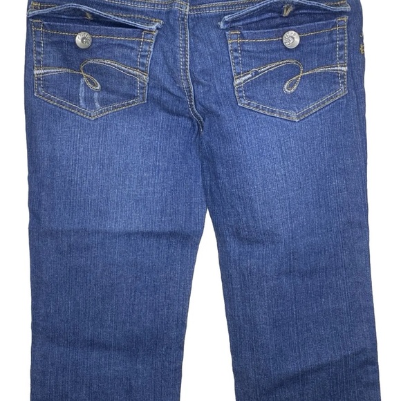 I Love Justice Jeans Simply Low Capri Juniors 14R Blue Distressed Pockets - Picture 8 of 14